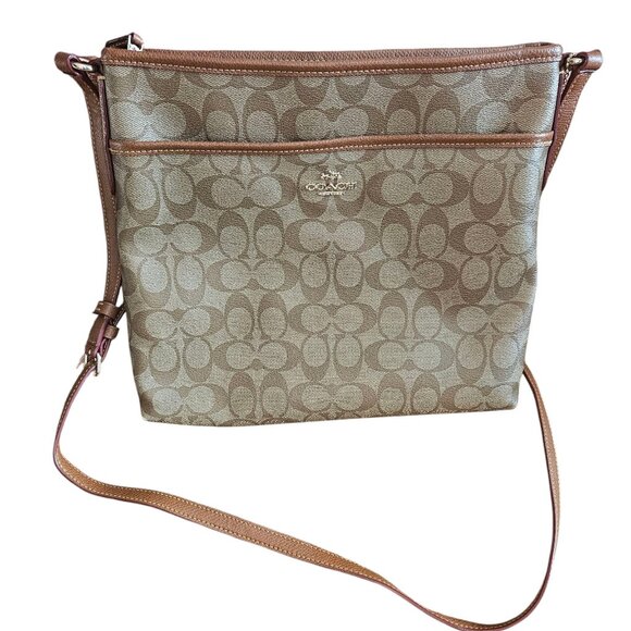 Coach Signature Crossbody Bag – Brown – Travel Favorite! - Picture 1 of 5